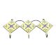 Yellow And Navy Blue Tiny Flower Ceramic Tiles Hooks